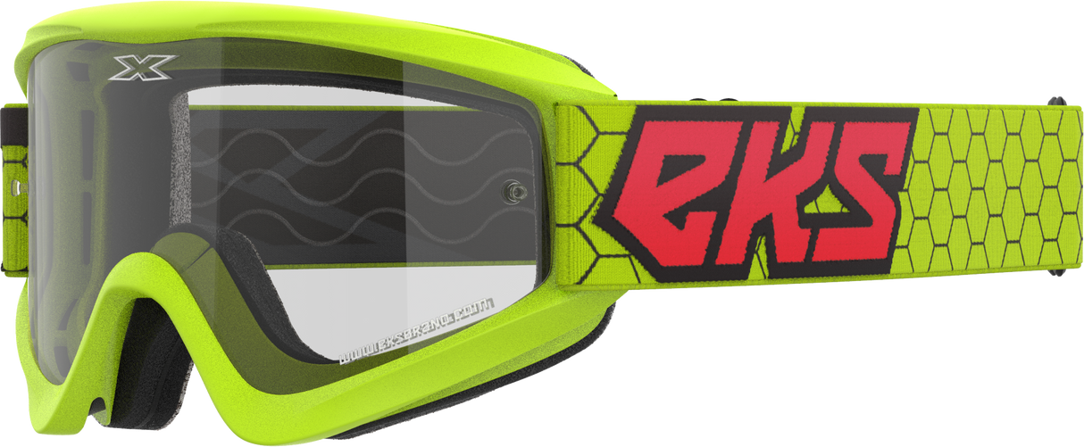 EKS BRAND Flat Out Clear Goggle Flo Ylw/Black/Fire Red Clear 067-60445