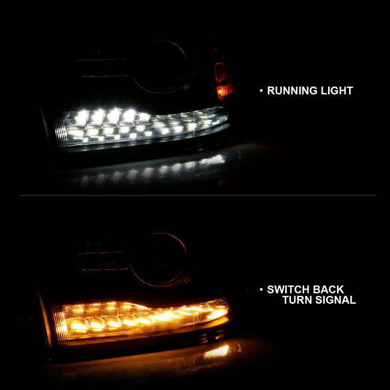 ANZO 2009-2018 Dodge Ram 1500 Projector Headlights Plank Style Halo w/Switchback Matte Black 111489