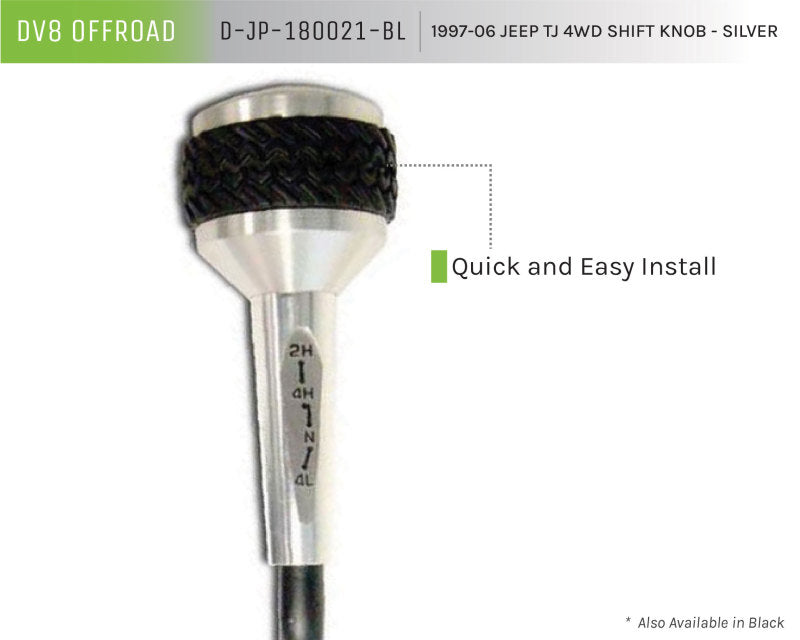 DV8 Offroad 1997-06 Jeep TJ 4WD Shift Knob With Assembly D-JP-180021-BL