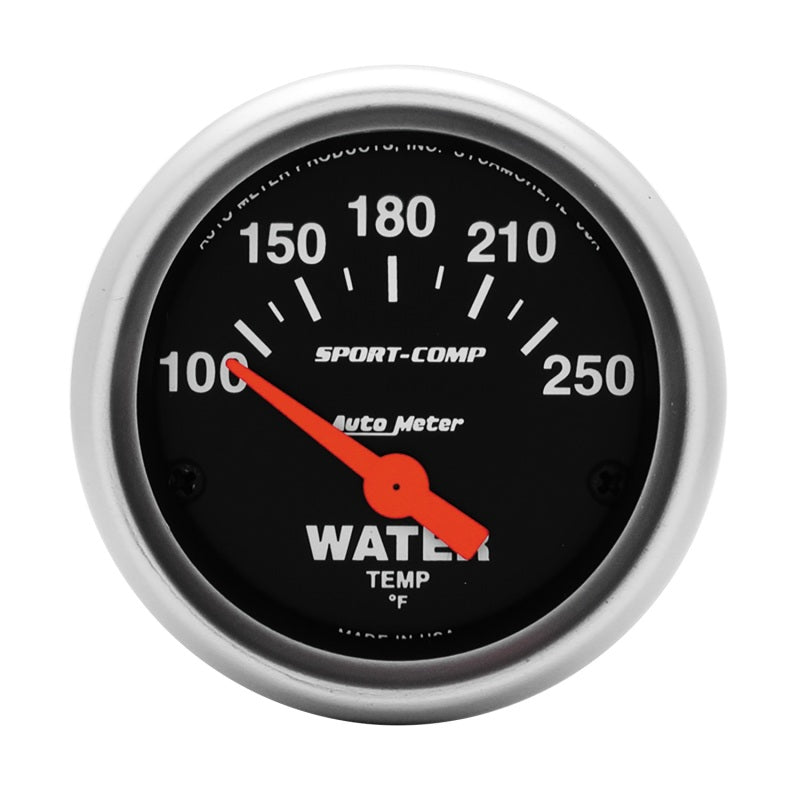 Autometer Sport-Comp 52mm 100-250 Deg F Electronic Water Temp Gauge 3337