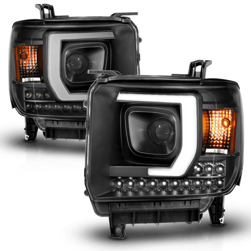 ANZO 2014-2015 Gmc Sierra 1500HD Projector Plank Style Headlight Black W/ Drl 111450