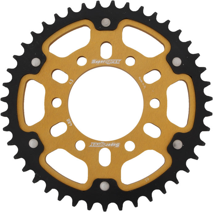 SUPERSPROX Rear Stealth Sprocket Alu/Stl 43t-530 Gld Kaw RST-488-43-GLD