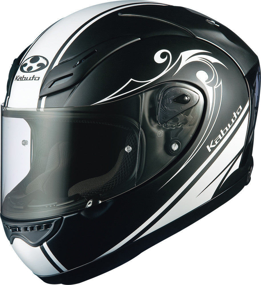 KABUTOFf-5v Works Helmet Flat Black/White Xs7680012