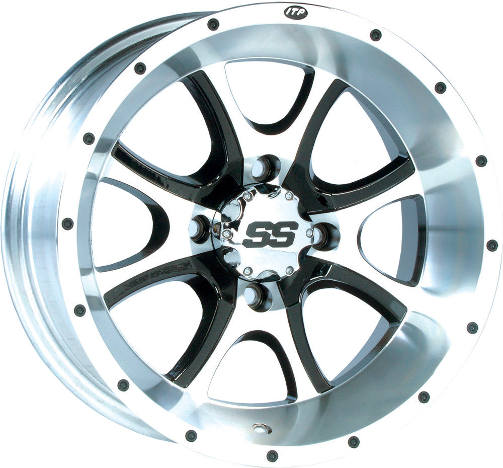 ITP Ss108 Alloy Wheel Machined W/B Lack 14x8 4/137 5+3 14SS111BX