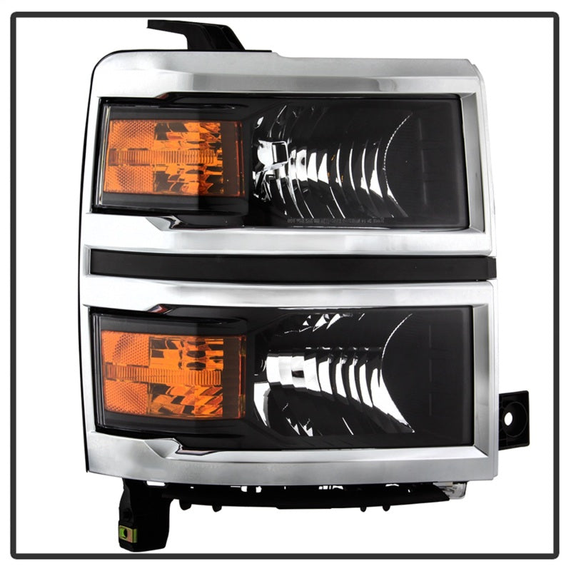 xTune 14-15 Chevy Silverado 1500 (New Body) OEM Style Headlights w/Trim - Blk (HD-JH-CS14-CC-BK) 9042447