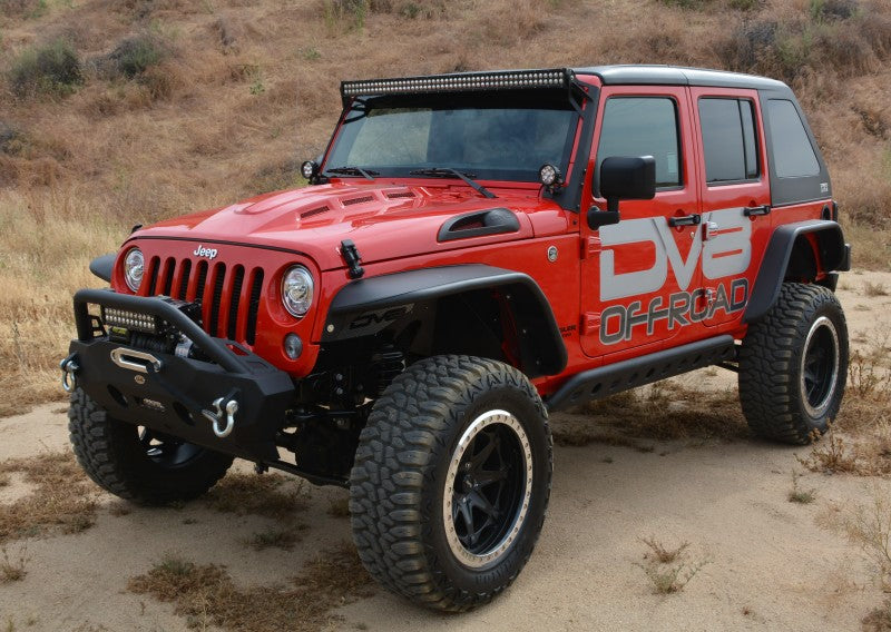 DV8 Offroad 07-18 Jeep Wrangler JK Metal Heat Dispersion Hood - Primer Black HDMB07-02