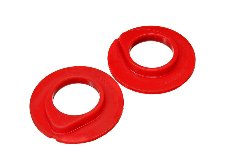 Energy Suspension 90-96 Ford F-150/Ford Bronco Front Coil Spring Isolator Set - Red 4.9108R