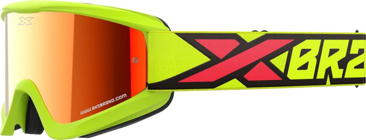 EKS BRAND Flatout Flo Yellow/Black/Fire Red Mirror 067-60360