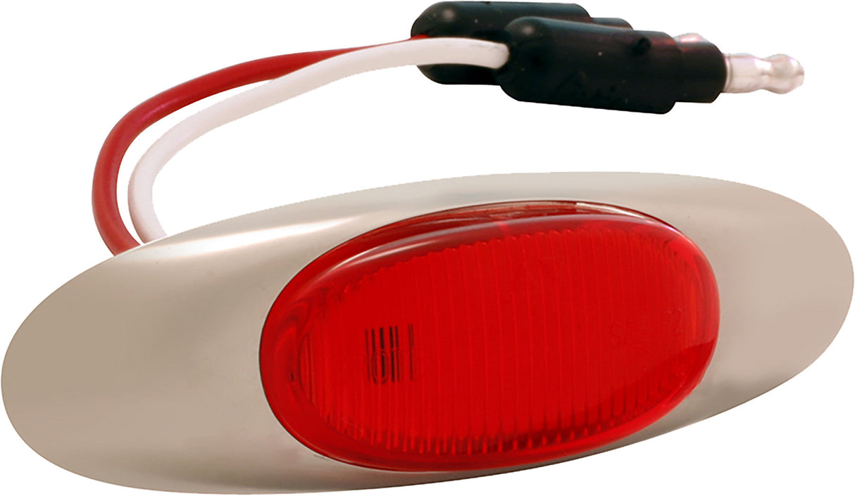 GROTE Micronova Oval Led Red W/Chrome Bezel 47952