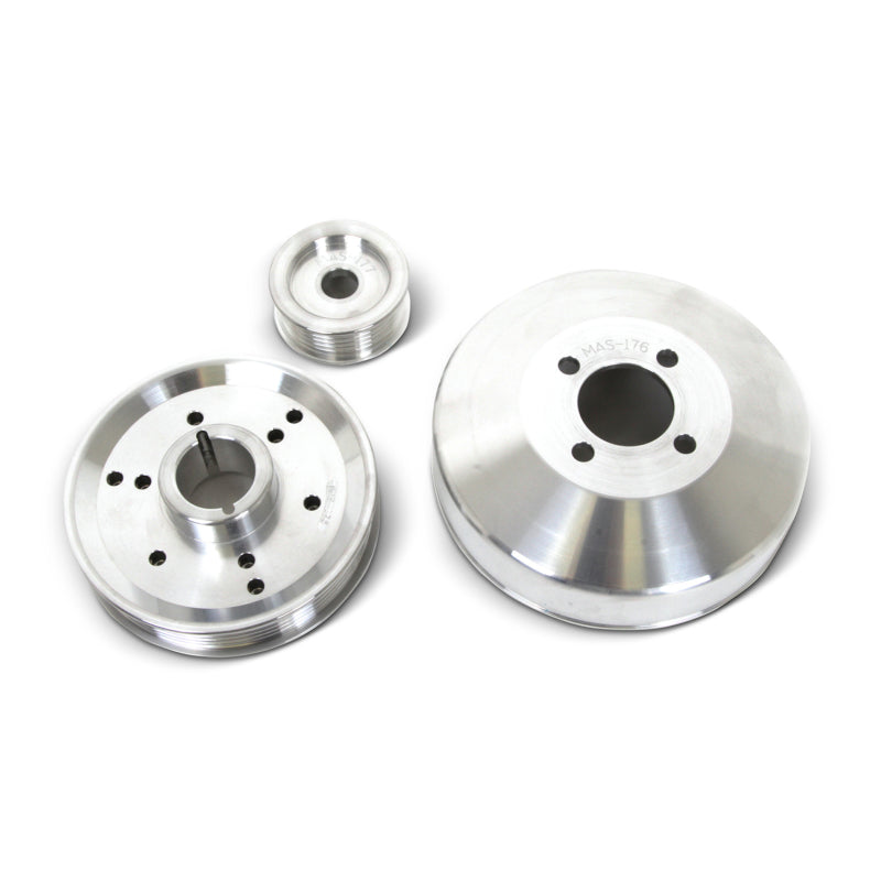BBK 96-01 Mustang 4.6 GT Cobra Underdrive Pulley Kit - Lightweight CNC Billet Aluminum (3pc) 1555