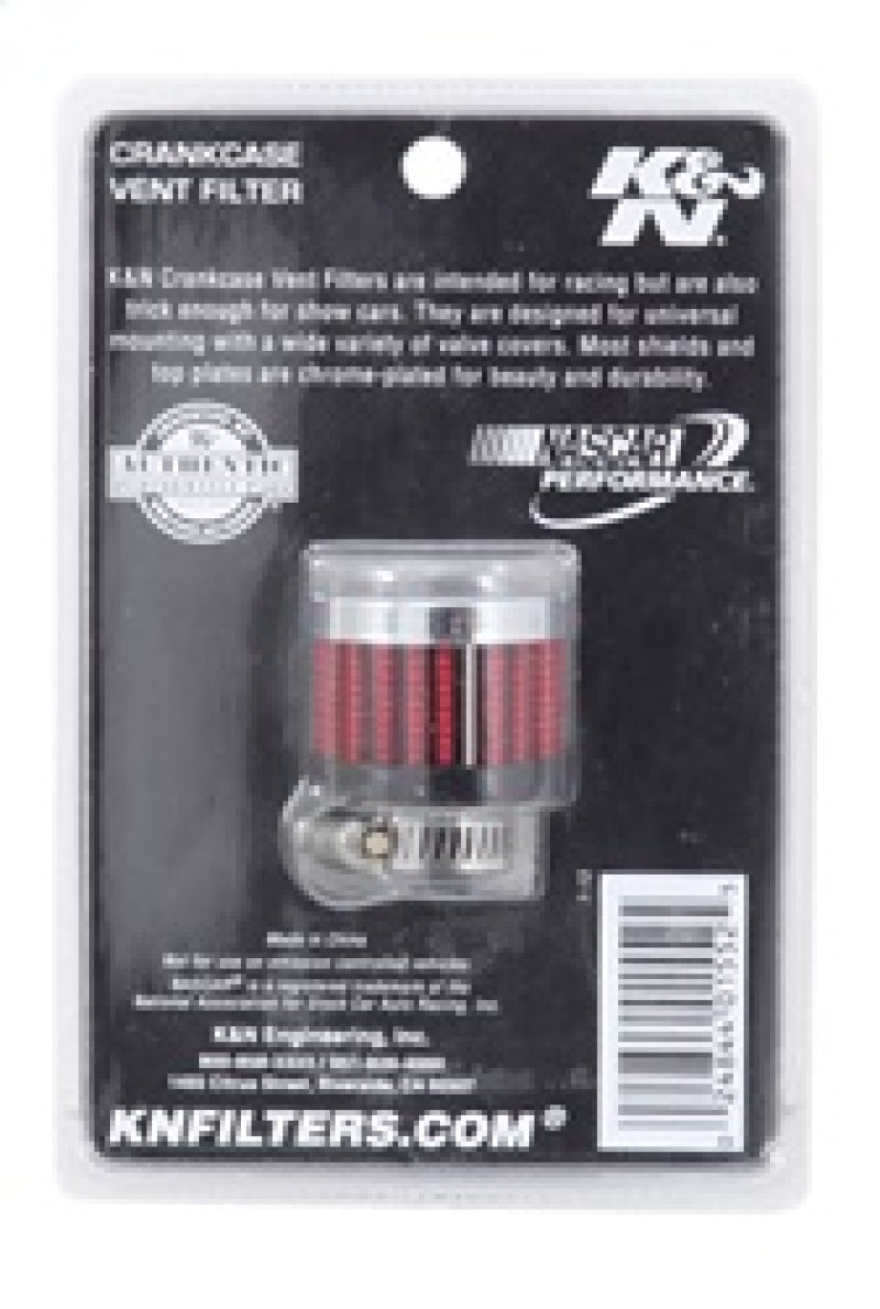 K&N Rubber Base Crankcase Vent Filter - 0.55in Flange ID 1.375in OD 1.125in Height 62-2480