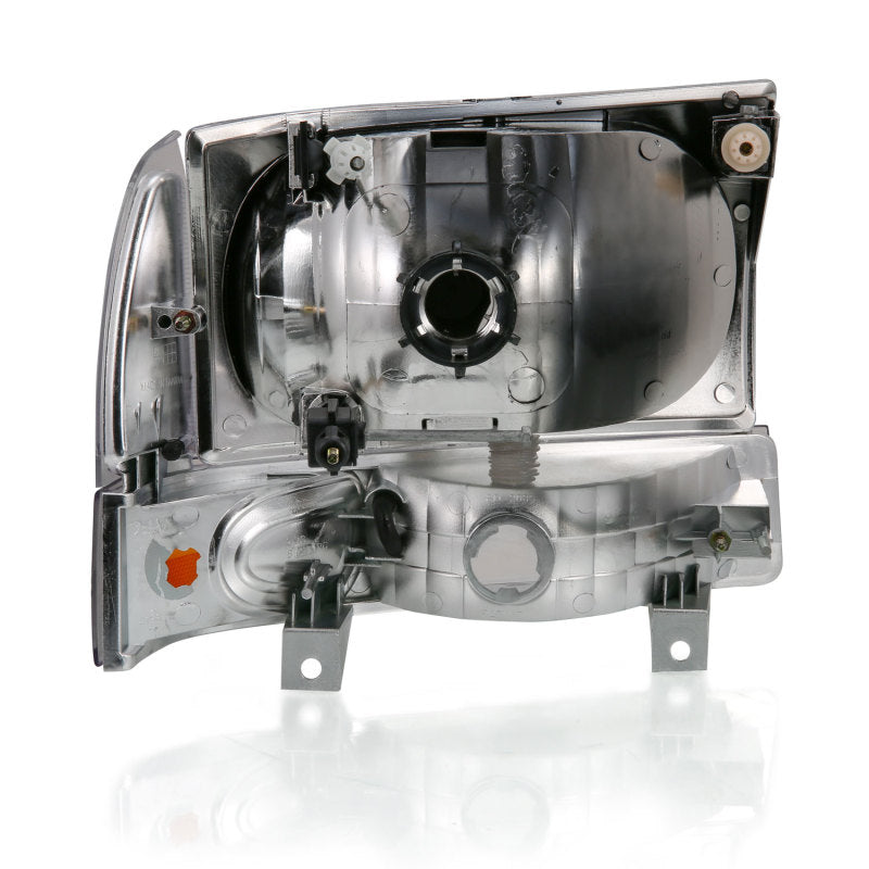 ANZO 2000-2004 Ford Excursion Crystal Headlight w/ Corner Light Black Amber (w/o Bulb) 111457