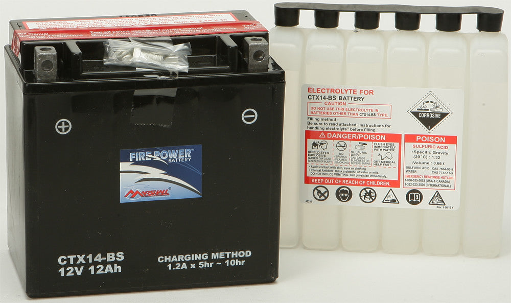 MARSHALLSBattery Maint Free Ctx14 -Bs Fire PowerCTX14-BS~MAR
