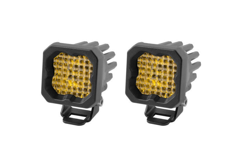 Diode Dynamics Stage Series C1 LED Pod Sport - Yellow Wide Standard ABL (Pair) DD6443P