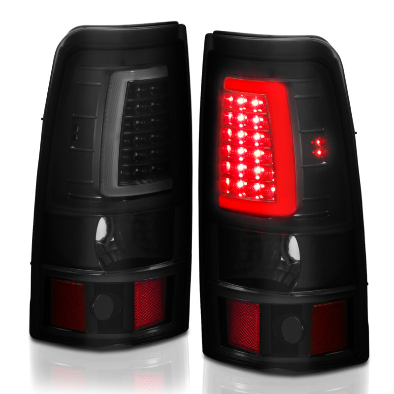 ANZO 2003-2006 Chevy Silverado 1500 LED Taillights Plank Style Black w/Smoke Lens 311334