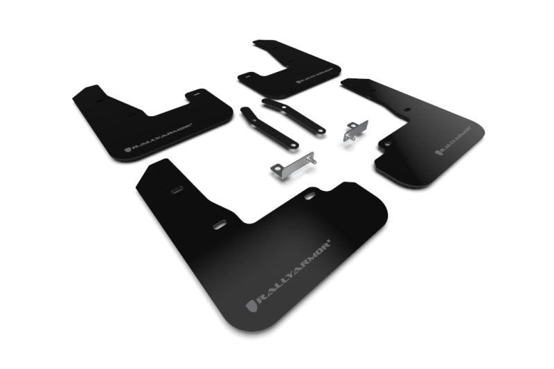 Rally Armor 2019+ Hyundai Elantra N Line UR Black Mud Flap w/ Grey Logo MF59-UR-BLK/GRY