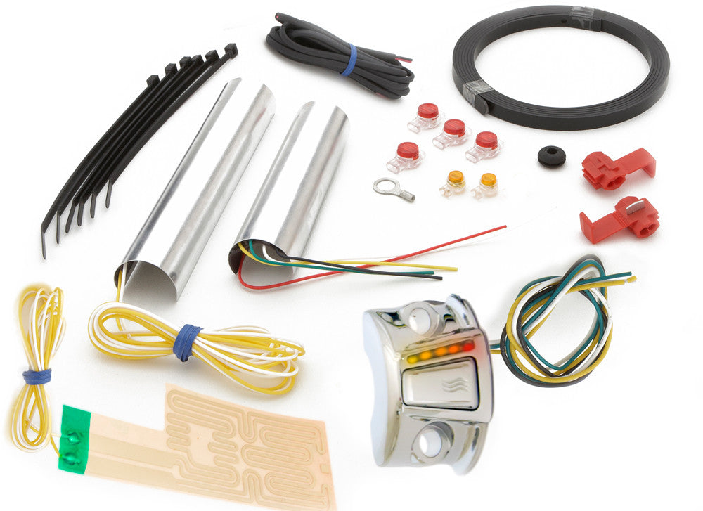 HEAT DEMON Harley Grip Warmer Kit W/Chrome Throttle Controller 212055