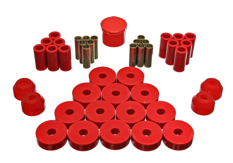 Energy Suspension 55-75 Jeep CJ5/CJ6 Red Hyper-Flex Master Bushing Set 2.18104R