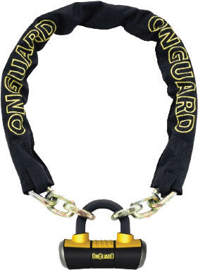 ONGUARDMastiff 8019l Chain With Boxer U-Lock Blk/Yel 6 Ft45008019L