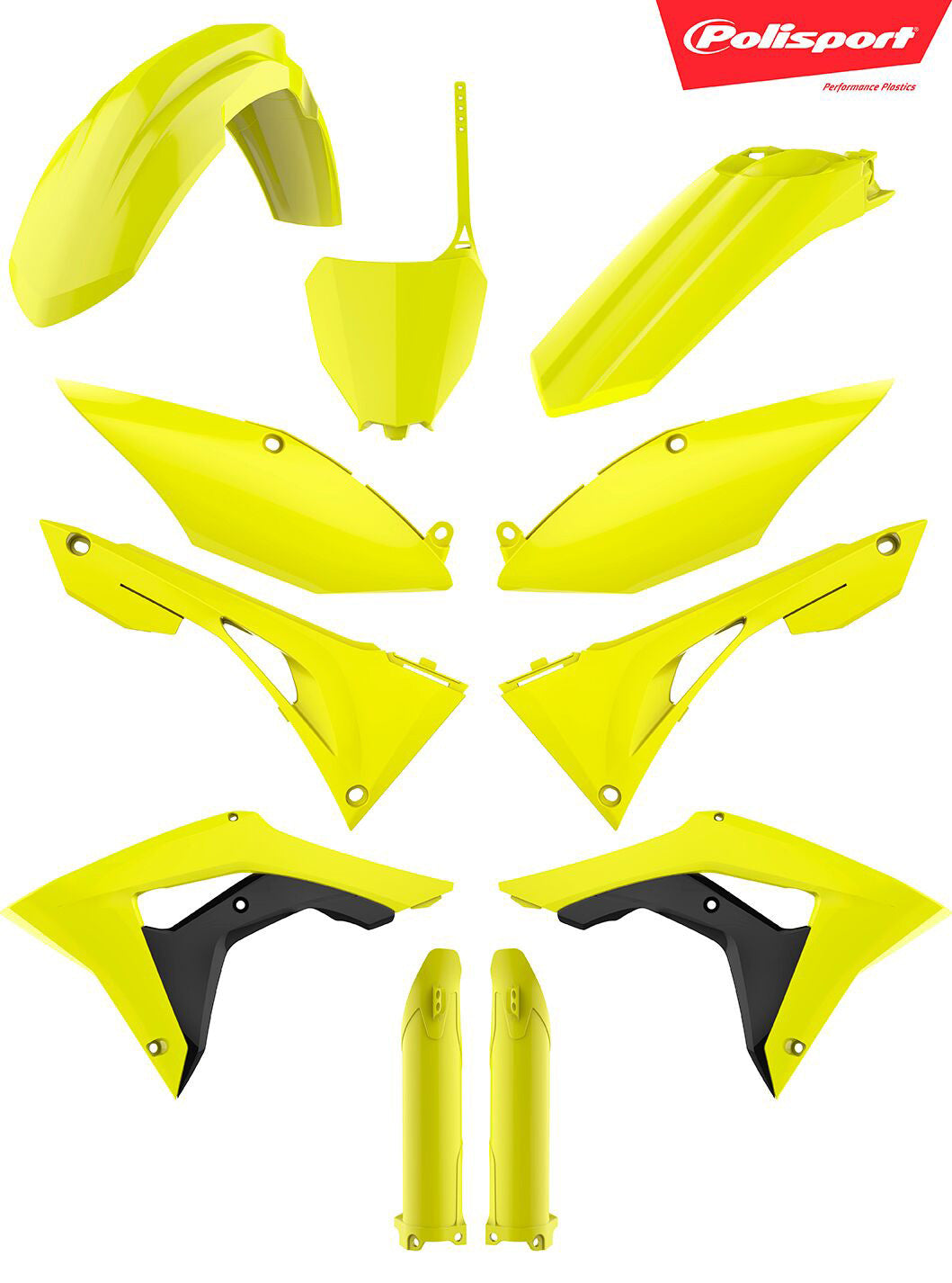 POLISPORT Plastic Body Kit Flo Yellow 90819
