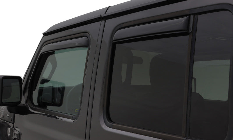 AVS 07-18 Jeep Wrangler Unlimited Ventvisor In-Channel Front & Rear Window Deflectors 4pc - Smoke 194249