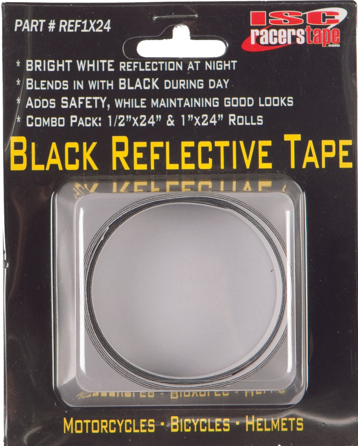 ISC Black Reflective Tape 1/2x24" & 1x24" REF1X24