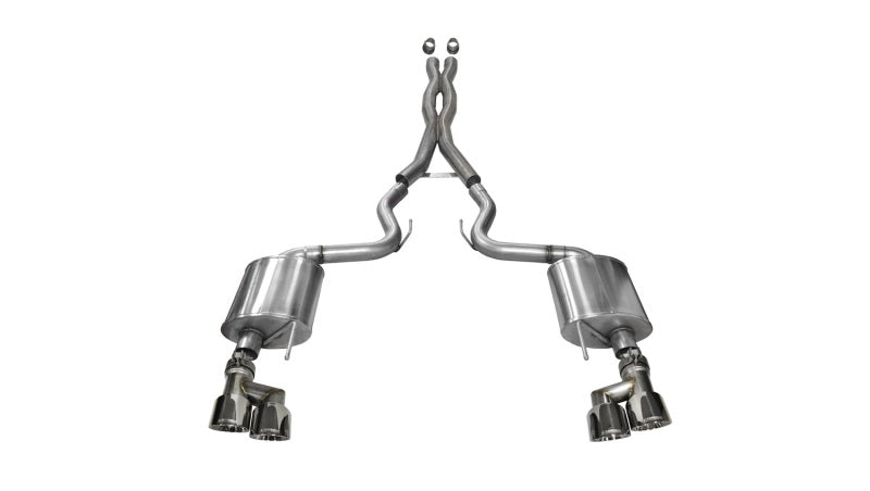 Corsa 15-16 Ford Mustang GT 5.0 3in Cat Back Exhaust Polish Quad Tips (Sport) 14337