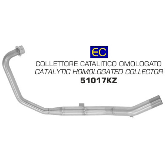 Arrow Homologated Stainless Steel Collector With Catalyst For Arrow Silencers CB125F 2017-2024 51017kz