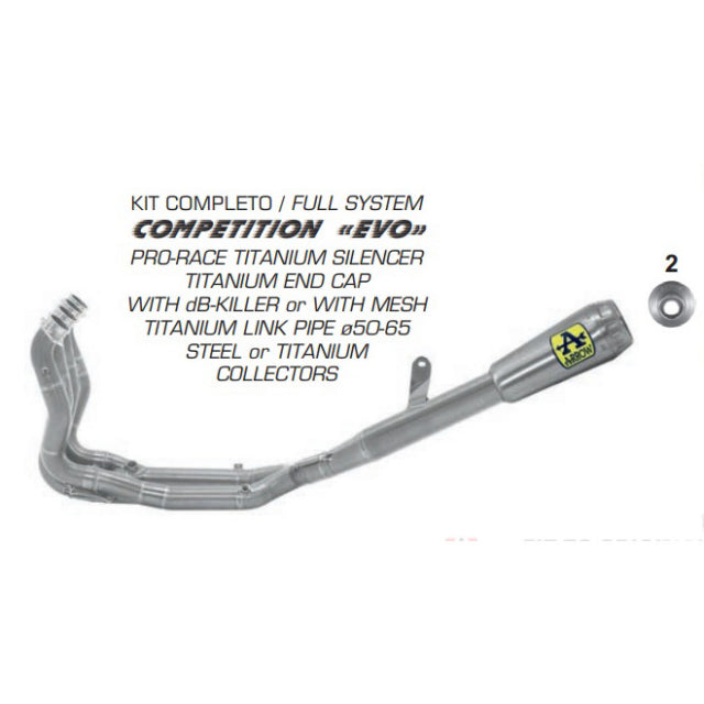 71206CP Arrow K63 S1000RR 20-25/M1000RR 23-24 Competition Evo Full Exhaust Titanium with STEEL headers