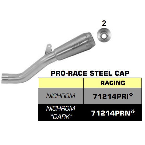 Arrow Nichrom Pro-Race Silencer With Welded Link Pipe Aprilia Rsv4 Rf 17-24 71214pri