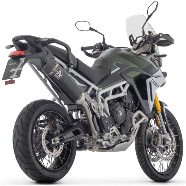 72006VAN Arrow Veloce RACING Slip-on Exhaust, Aluminum Dark for Triumph Tiger 900 24-25