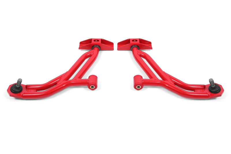 BMR 10-14 Ford Mustang / Shelby GT500 Non-Adj. Lower A-Arms (Poly/Delrin) - Red AA754R