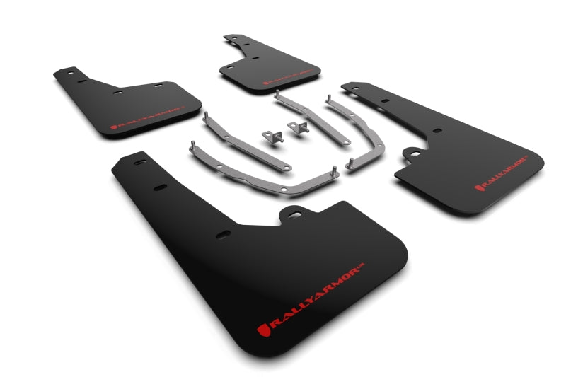 Rally Armor 2022 Hyundai Tucson Black UR Mud Flap w/ Red Logo MF75-UR-BLK-RD