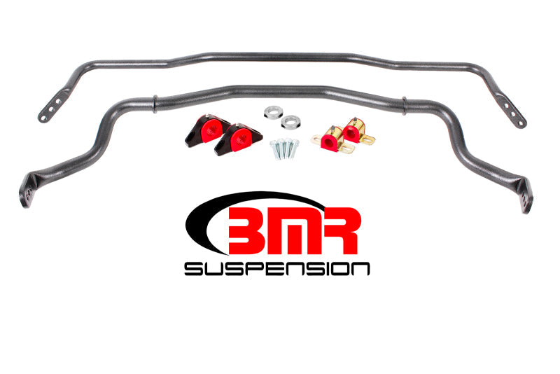 BMR 15-17 S550 Mustang Front & Rear Sway Bar Kit w/ Bushings - Black Hammertone SB043H