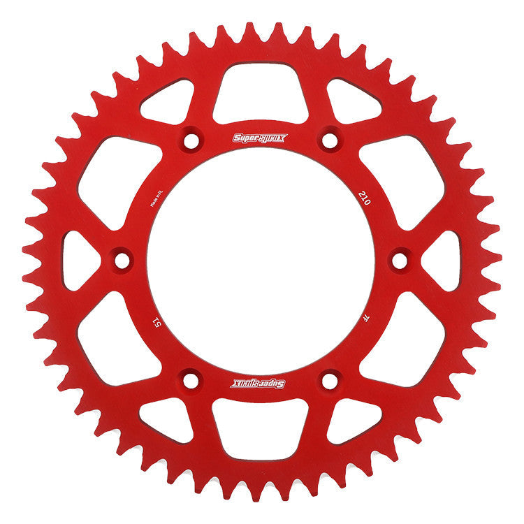 SUPERSPROX Rear Sprocket Aluminum 51t-520 Red Hon RAL-210-51-RED