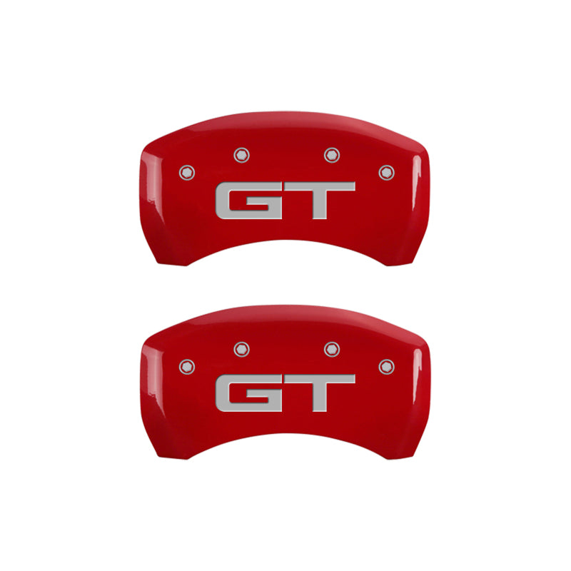 MGP 4 Caliper Covers Engraved Front 2015/Mustang Engraved Rear 2015/GT Red finish silver ch 10201S2MGRD