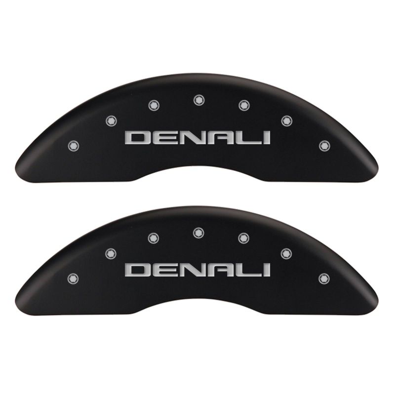 MGP 4 Caliper Covers Engraved Front & Rear Denali Red finish silver ch 34003SDNLRD