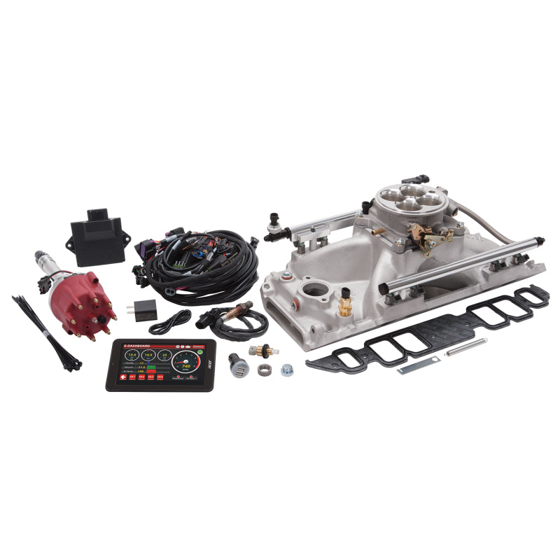 Edelbrock Pro Flo 4 EFI System Seq Port BBC Rect Port 9.8 Deck 775 Max HP 60lb/hr Satin Finish 35860