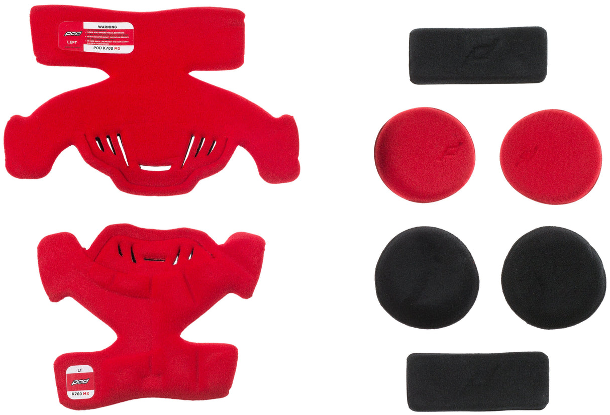 POD K700 Knee Brace Pad Set Red (Left) KP470-003-OS