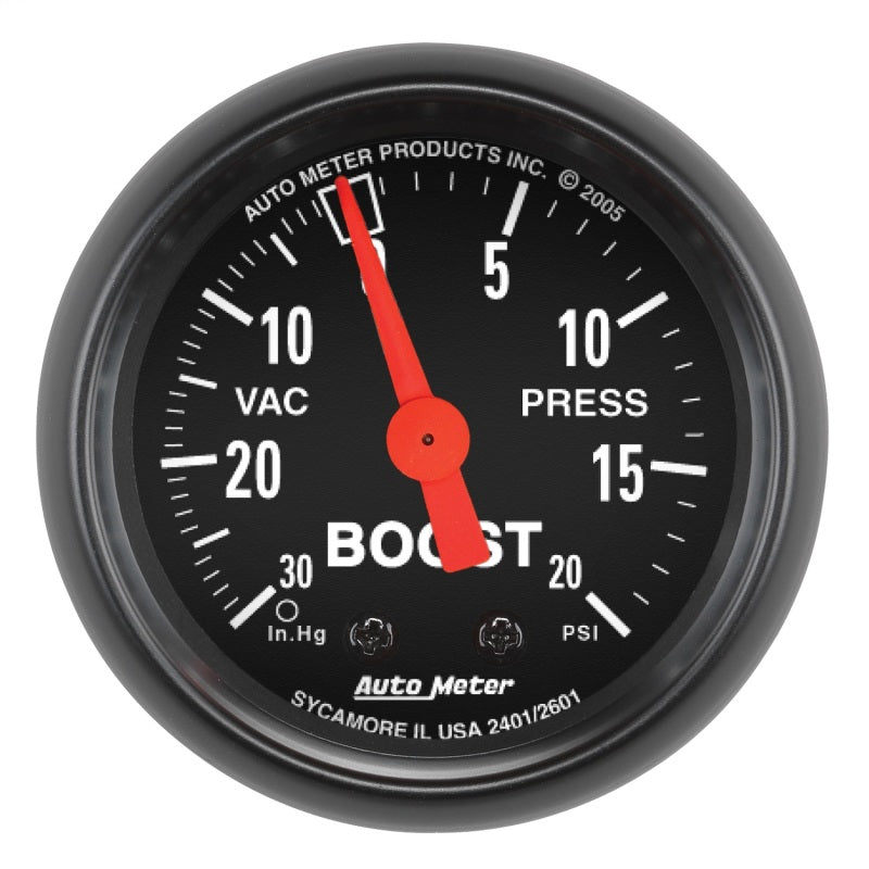 Autometer Z Series 52mm 20 PSI Mechanical Boost Vacumm Gauge 2601
