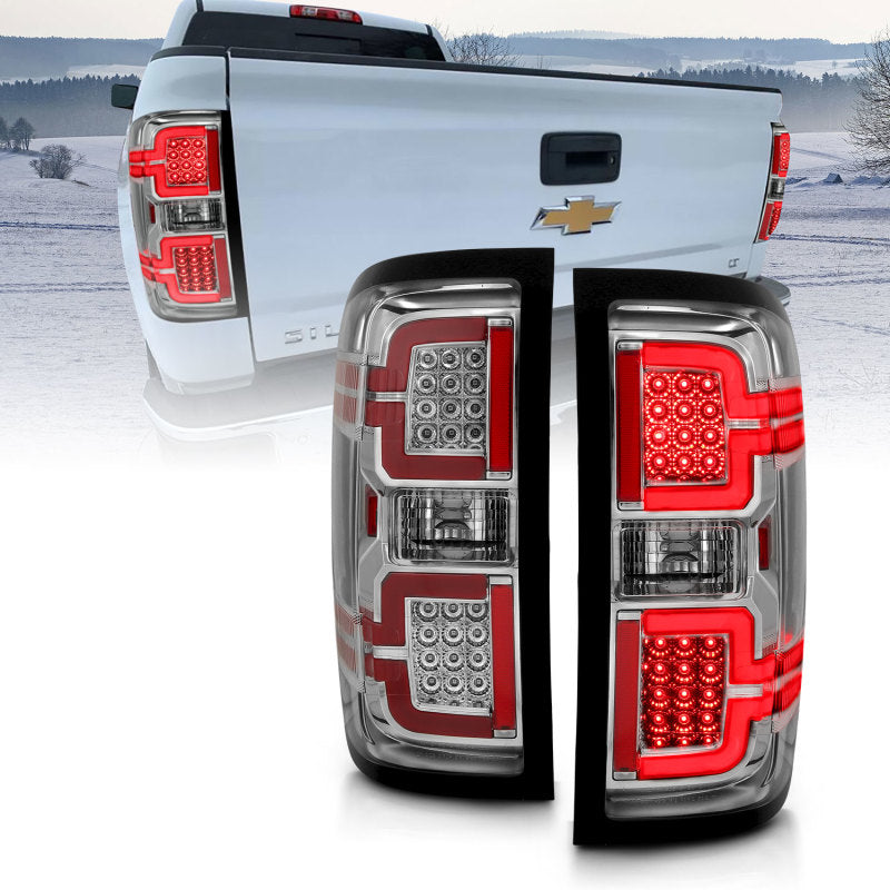 ANZO 2014-2018 Chevy Silverado 1500 LED Taillights Chrome 311291