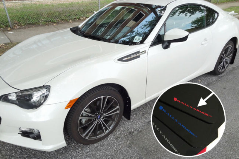 Rally Armor 13-17 Subaru BRZ / Scion FR-S Black UR Mud Flap w/ Red Logo MF23-UR-BLK/RD