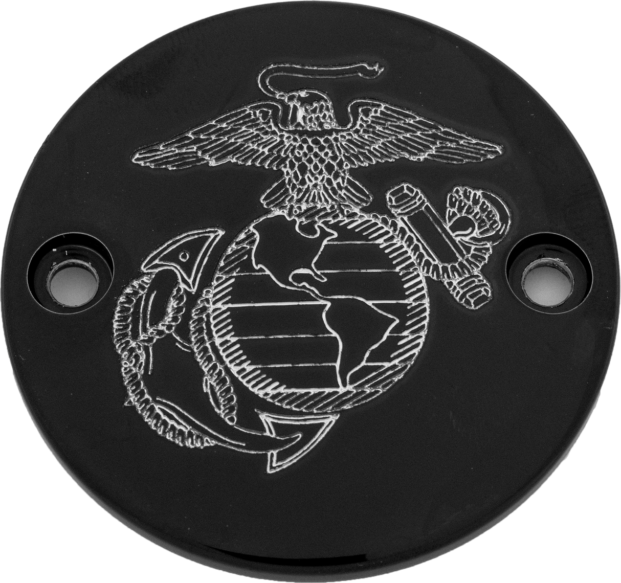 CUSTOM ENGRAVING M8 Timer Cover Marine Ega Black MAR08-63BG