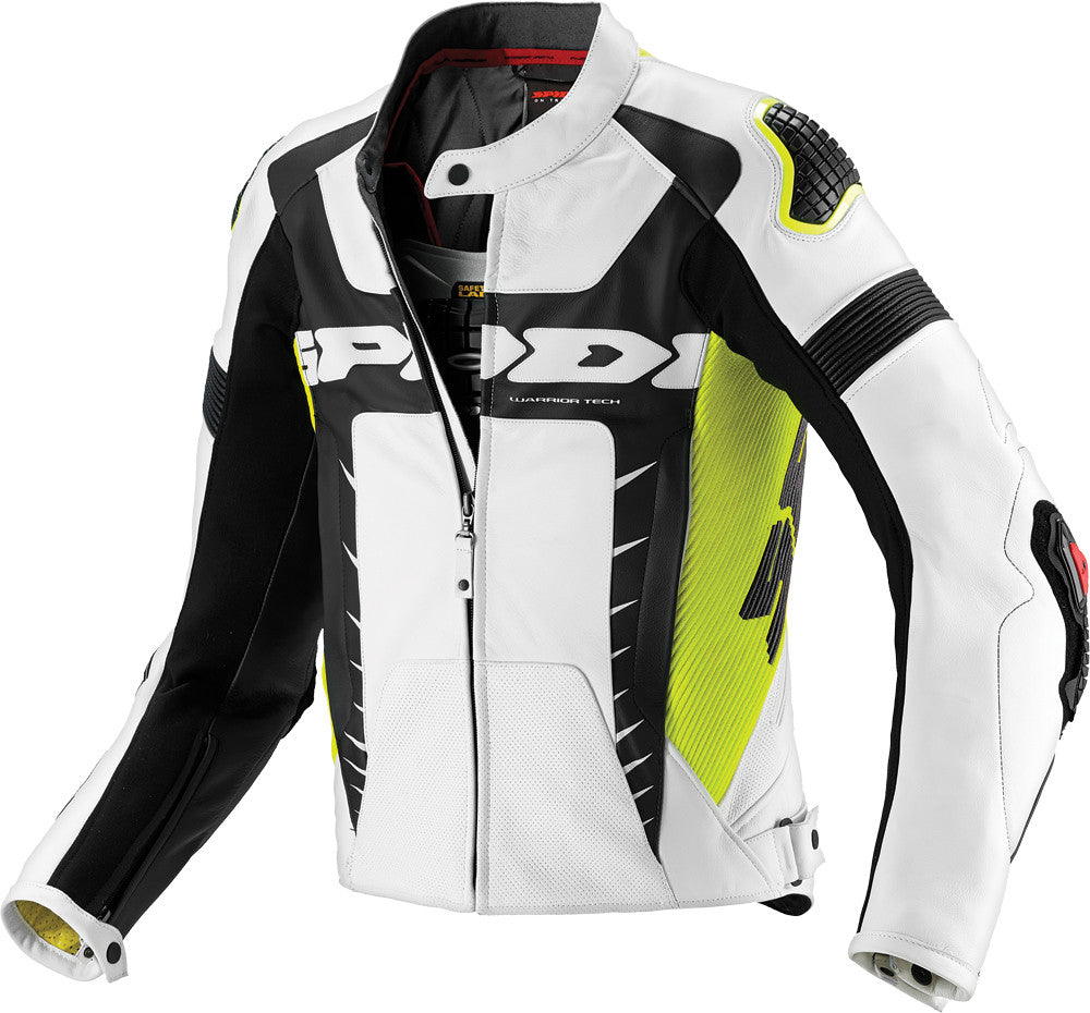 SPIDI Warrior Pro Leather Jacket Black/Flo. Yellow E52/Us42 P144-486-52
