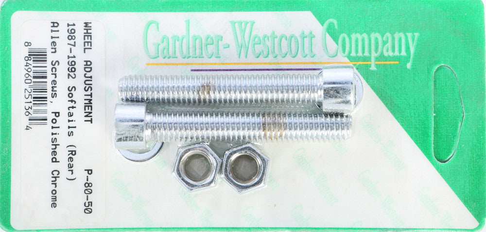 GARDNERWESTCOTT Rear Wheel Adjustment Bolts 87-92 Softail Models Rear P-80-50