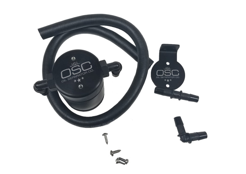 J&L 96-98 Ford Mustang SVT Cobra Driver Side Oil Separator 3.0 - Black Anodized 3015D-B