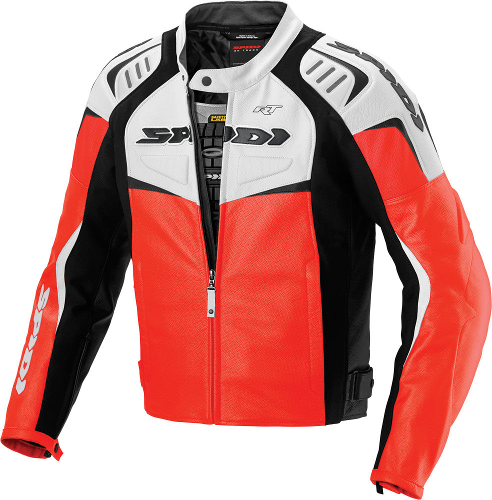 SPIDI R/T Leather Jacket White/Red E52/Us42 P133-021-52