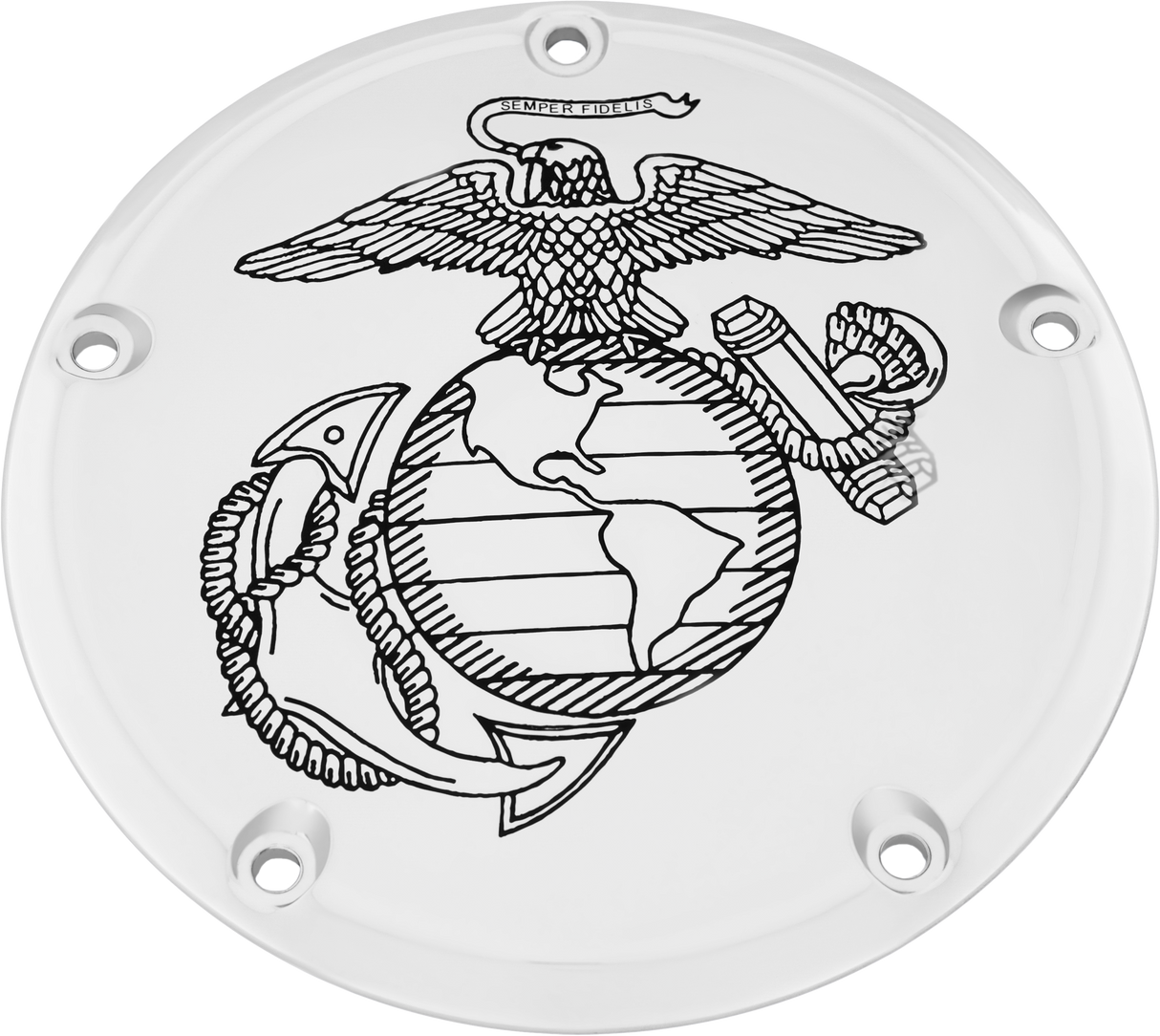 CUSTOM ENGRAVING 7 Tc Derby Cover Marine Ega Chrome MAR01-12