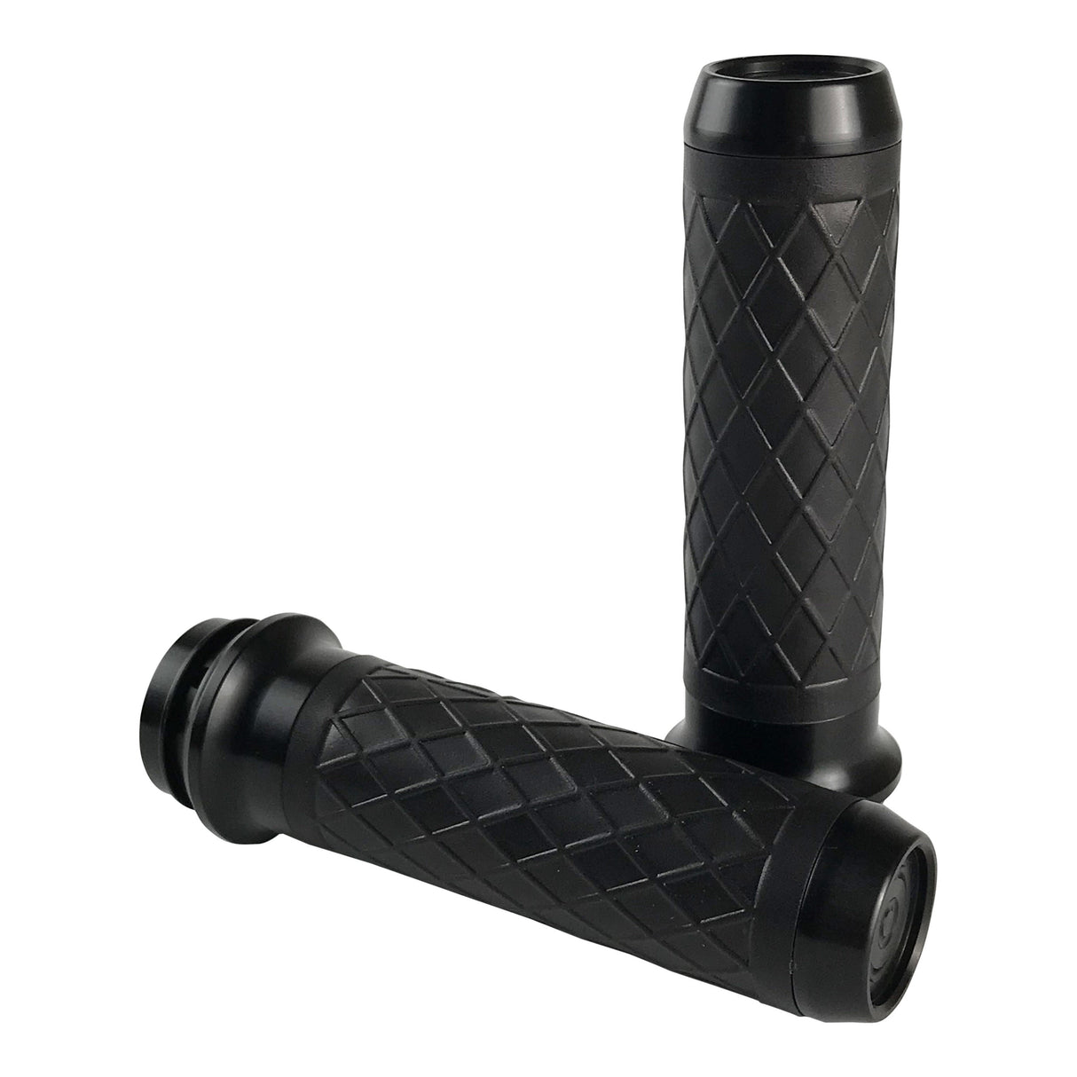 BRASS BALLS Leather Moto Grips Black/Black Diamond BB08-264