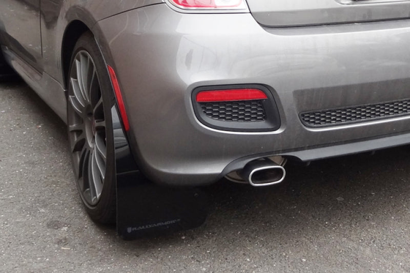 Rally Armor 2012-18 Fiat 500 (Pop/Sport/Lounge/Abarth) Red Mud Flap w/ White Logo MF25-UR-RD/WH